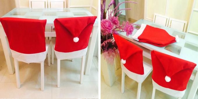 dekorasi Natal dengan AliExpress: cover sandaran di kursi