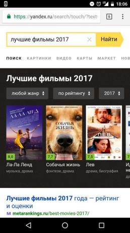 "Yandex": film terbaik tahun ini