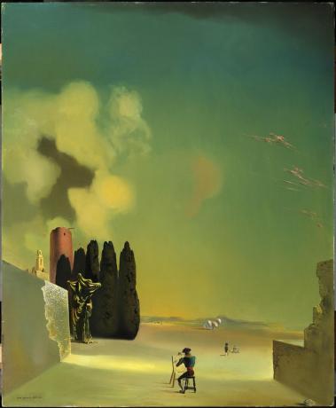 "Pemandangan dengan Elemen Misterius". Salvador Dali