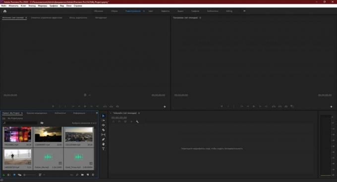 Adobe Premiere Pro: seret dan lepas aset