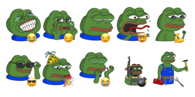 stiker Telegram dengan katak Pepe