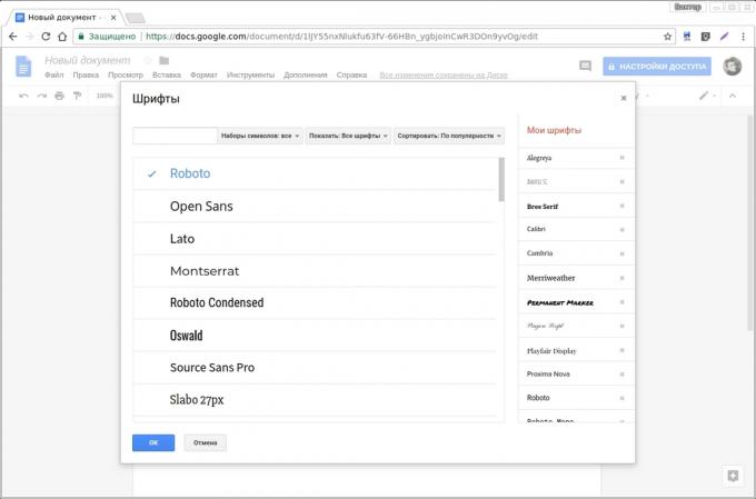 Google Docs add-ons: Google Fonts