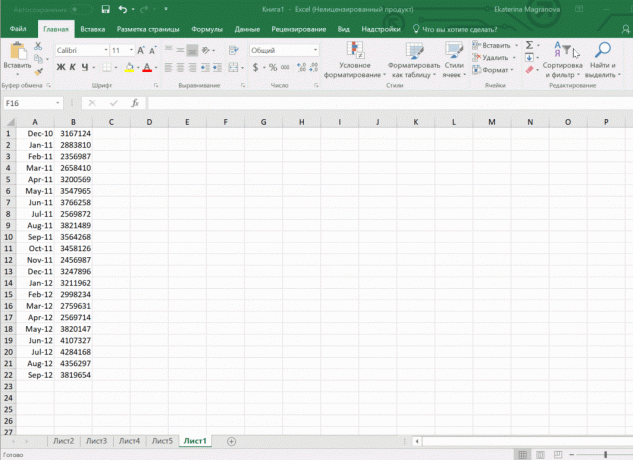 di perkiraan sheet Excel
