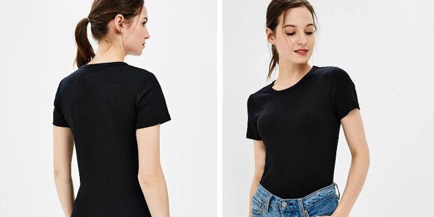 wanita dasar t-shirt dari toko-toko Eropa: dasar t-shirt dengan leher bulat
