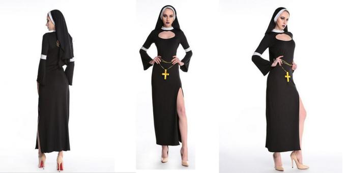 Kostum untuk Halloween: biarawati nakal