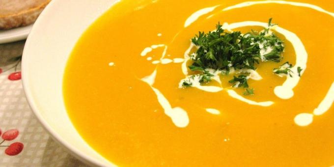resep untuk vegetarian: sup labu