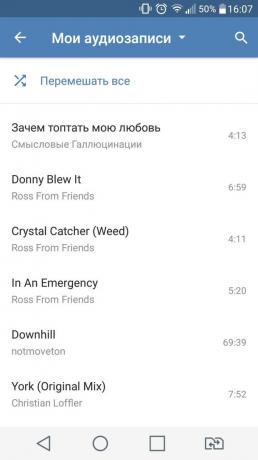 Cara mendengarkan musik di Android VKontakte