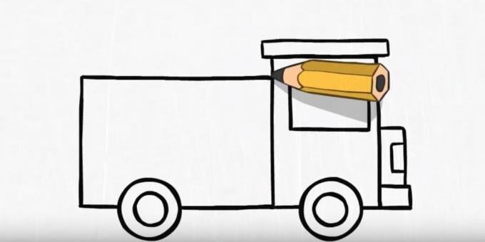 Cara menggambar truk pemadam kebakaran: selesaikan tubuh