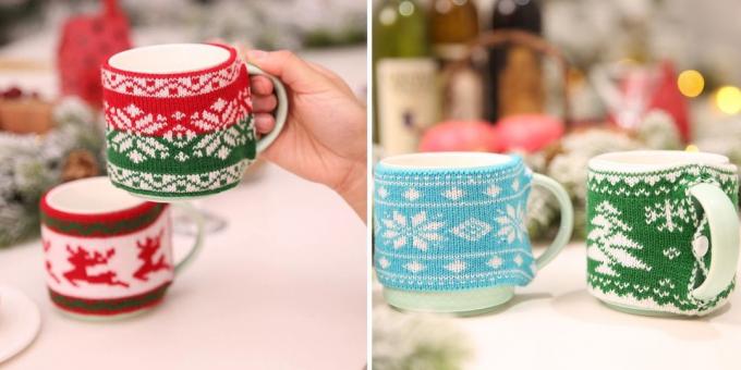Produk dengan aliexpress, yang akan membantu menciptakan suasana Natal: Sweater Warmer untuk mug