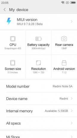 Xiaomi redmi Catatan 5a: software