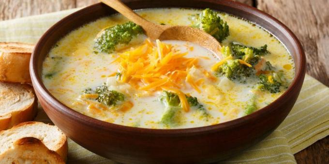 Sup keju dengan brokoli