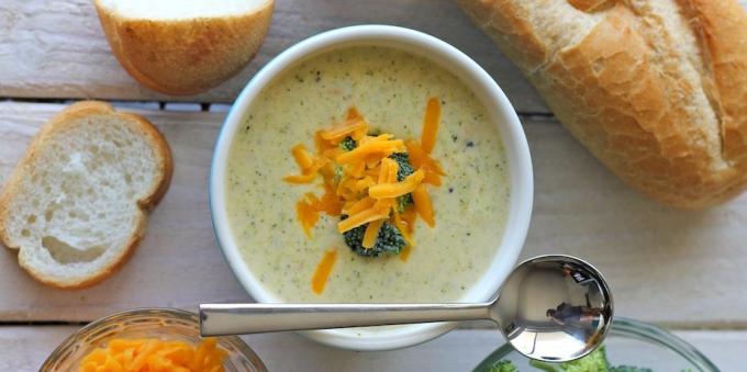 Keju krim sup brokoli: resep mudah