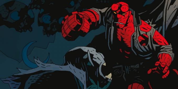 Hellboy: tangan kanan Hellboy ini sangat besar dan terbuat dari batu