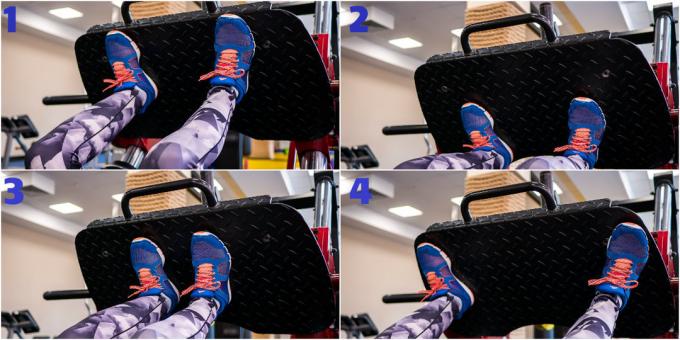 pelatihan di gym: Pengaturan Foot pada platform