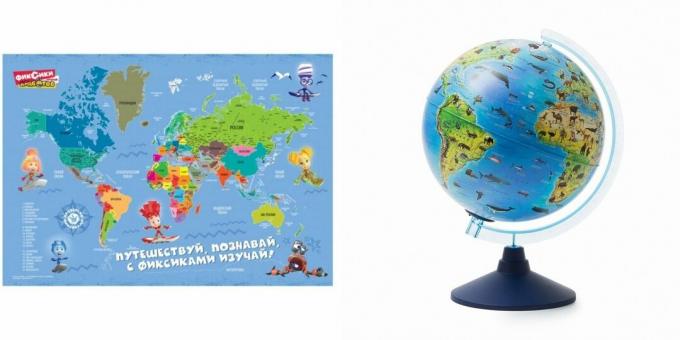 Hadiah untuk anak laki-laki selama 5 tahun pada hari ulang tahunnya: peta dunia atau bola dunia