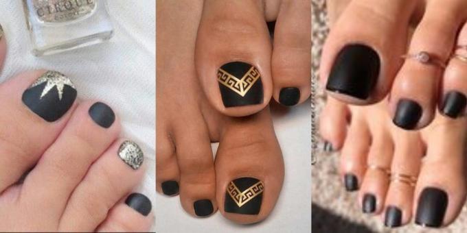 pedicure trendi 2018: Matte hitam