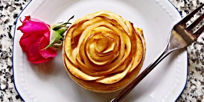 dengan puff pastry: Roses dengan apple
