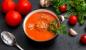 Sup tomat dengan nasi dan bakso