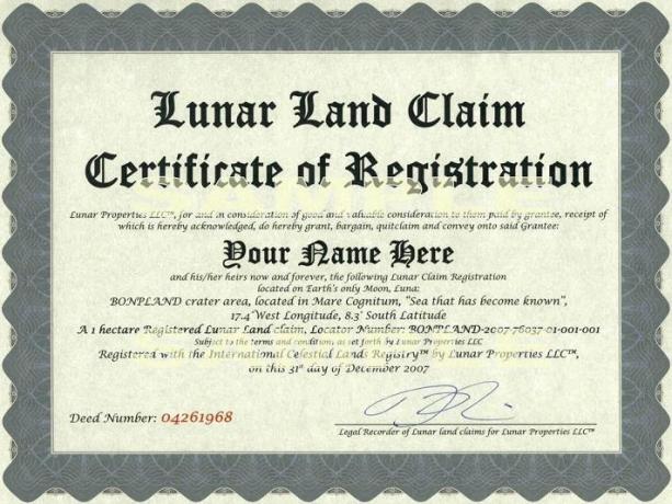 sertifikat Luna ke tanah