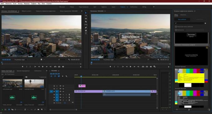 Adobe Premiere Pro: pilih template judul yang tepat