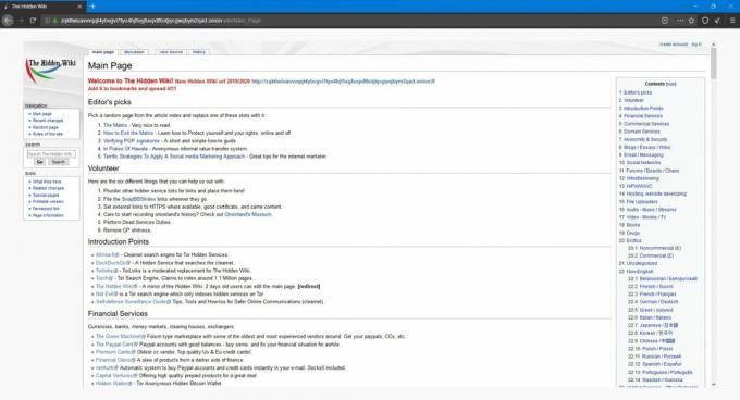 Cara masuk ke darknet: The Hidden Wiki 