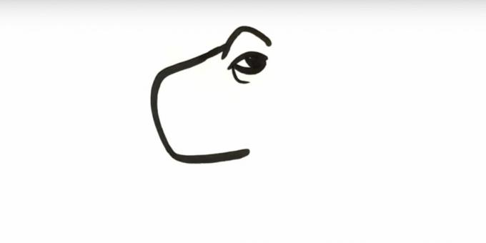 Cara menggambar dinosaurus: gambar alis dan mata
