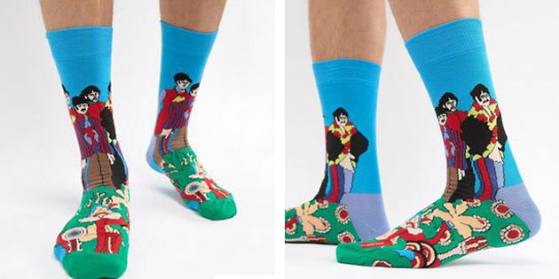 kaus kaki indah: Happy Socks × The Beatles
