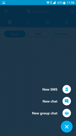 Skype Lite: chatting
