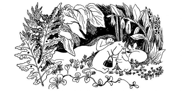 Ilustrasi untuk buku pertama tentang Moomins