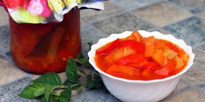 Lecho Resep: lecho Classic paprika dan tomat