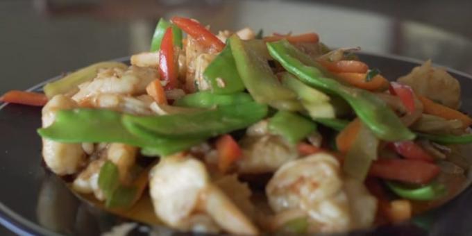 Cara memasak udang: Sayuran di udang Cina