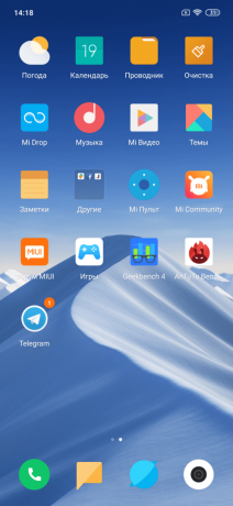 Ikhtisar Xiaomi Mi 9: ikon desktop