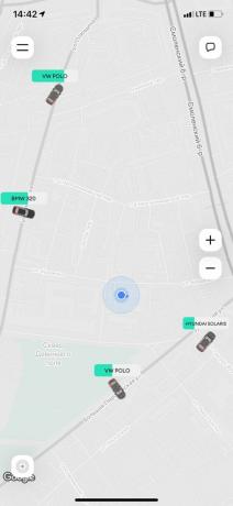 Karshering "Delimobil": di peta dalam aplikasi, pilih mobil gratis