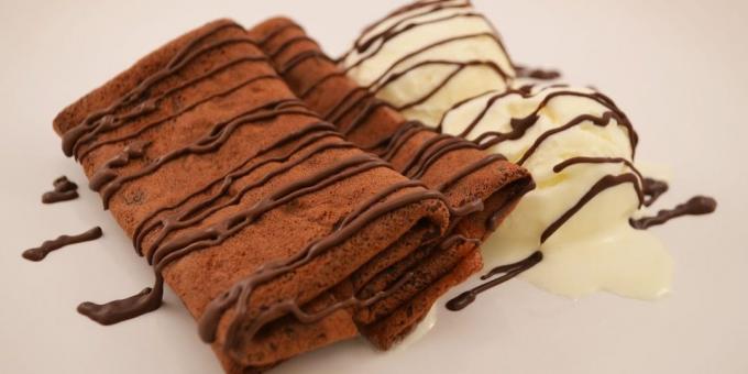 Chocolate pancake dengan kefir