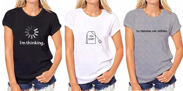 Wanita fashion t-shirt dengan AliExpress: T-shirt
