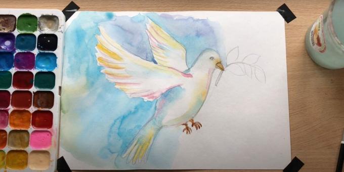 Gambar untuk 9 Mei: melukis di atas burung merpati