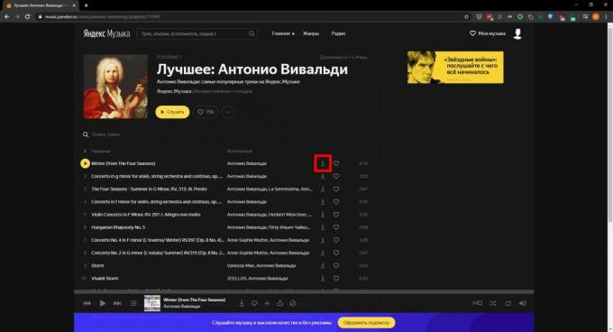 Unduh musik dari Yandex. Musik ": Skyload