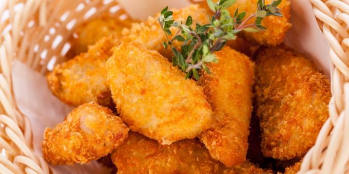 chicken nugget dengan madu, cheddar dan parmesan