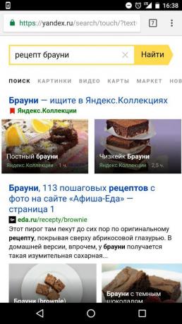 "Yandex": pencarian resep