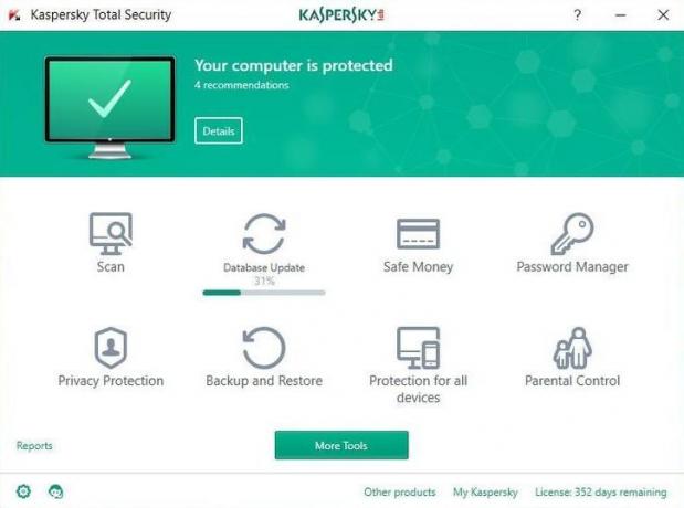 Anti-Virus untuk Windows 10: Kaspersky Total Security 2017