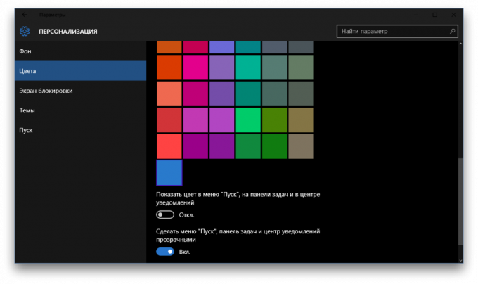Konfigurasi Windows 10: Dark Tema