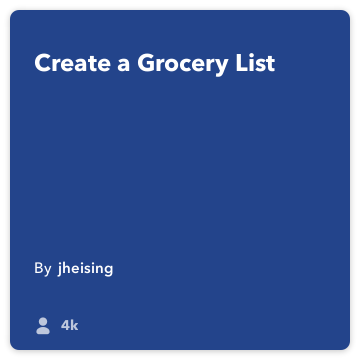 IFTTT Resep: Buat Grocery Daftar menghubungkan do-catatan untuk google-drive