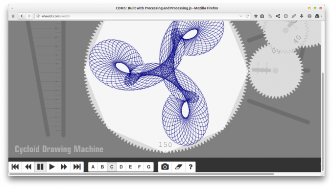 Sekilas aplikasi Web kecil: Cycloid Drawing Machine