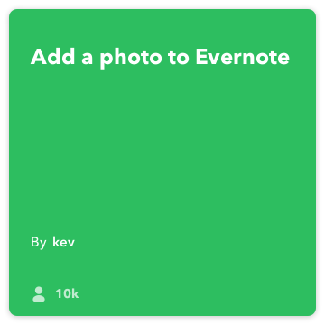 IFTTT Resep: Membuat catatan foto menghubungkan do-kamera untuk Evernote