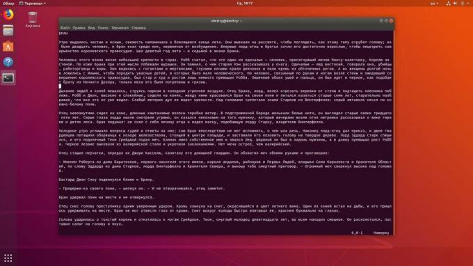  Linux Terminal memungkinkan untuk mencetak teks