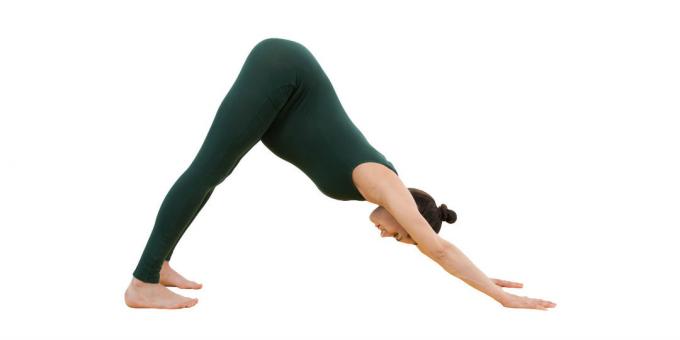 Yoga untuk ibu hamil: Dog moncong ke bawah (Adho Mukha shvanasana)