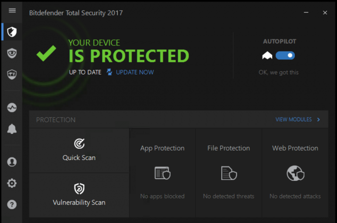 Anti-Virus untuk Windows 10: BitDefender Total Security 2017